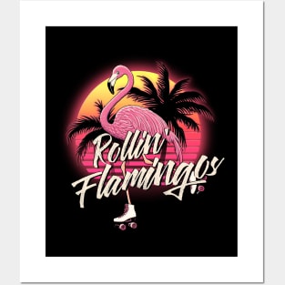 Rolling Flamingos Posters and Art